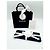 Chanel Foulard in seta con logo CC per donne, nero e bianco - vista 7