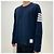 Thom Browne Diagonal Arm Band Side Slit Long Sleeve Tee Navy Blue - view 13