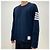 Thom Browne Diagonal Arm Band Side Slit Long Sleeve Tee Navy Blue - view 2