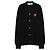 Comme Des Garcons Cardigan mit doppeltem rotem Herz-Patch Schwarz