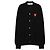 Comme Des Garcons Cardigan mit doppeltem rotem Herz-Patch Schwarz - Ansicht 3