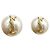 Saint Laurent Boucles d'oreilles en perles avec logo YSL or crème