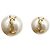 Saint Laurent Boucles d'oreilles en perles avec logo YSL or crème - vue 10