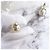Saint Laurent Boucles d'oreilles en perles avec logo YSL or crème - vue 6