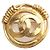 Chanel Spilla Rotonda Logo CC Placcata Oro Vintage Giallo