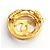 Chanel Spilla Rotonda Logo CC Placcata Oro Vintage Giallo - vista 2