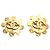 Chanel CC Logo Schlitz Clip Ohrringe Gelb