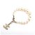 Chanel Bracciale CC in perle sintetiche avorio Arancione - vista 2