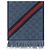 Gucci Sciarpa in Lana GG Web Blu Mezzanotte
