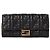 Fendi Billetera continental de cuero Napa Baguette con cadena AAJD Negro