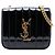 Borsa a catena Vicky Monogram piccola in vernice nera di Saint Laurent Nero