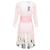 Vestido de chiffon de seda transparente Prada com chamas até o joelho Rosa - vista 2