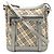 Burberry Schultertasche aus Nova Check Canvas mit metallischem Leder Schwarz Silber Beige Bordeaux