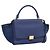 Céline Borsa a mano Trapeze CELINE in pelle scamosciata 2 in 1 blu oro Auth ka2823 D'oro