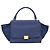 Céline Borsa a mano Trapeze CELINE in pelle scamosciata 2 in 1 blu oro Auth ka2823 D'oro - vista 13