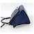 Céline Borsa a mano Trapeze CELINE in pelle scamosciata 2 in 1 blu oro Auth ka2823 D'oro - vista 3