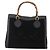 Bamboo Bolsa de Mão em Bambu GUCCI Camurça Preta Dourada 002 1096 0260 Auth 172841 Preto Dourado - vista 2