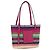 LOEWE Anagramm Tote Bag Raffia Leder Rosa Mehrfarbig Auth LNZ404SAM Pink Mehrfarben