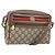 Sac Gucci GG Supreme Web Sherry Line en PVC beige et or 001 50 6655 Auth ARZ347 Doré