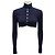 Alaïa Alaia marineblauer, glänzender Crinoline-Cropped-Cardigan