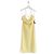 Vestido drapeado con halter de cadena Bottega Veneta Amarillo