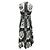 Vestido midi sin mangas de algodón estampado floral negro / blanco / gris de Lela Rose - vista 3