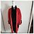 Yves Saint Laurent Cappotto lungo in suede rosso con fodera in pelliccia nera e lacci Nero - vista 2