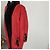 Yves Saint Laurent Cappotto lungo in suede rosso con fodera in pelliccia nera e lacci Nero - vista 3