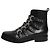 Maje Black leather studded ankle boots - size EU 38