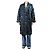 Autre Marque Blauer Lurex-Jacquard-Mantel - Größe UK 12