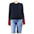 Céline Rippstrick-Pullover aus Kaschmir in Marineblau und Bordeaux - Größe M  - Ansicht 1