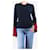 Céline Rippstrick-Pullover aus Kaschmir in Marineblau und Bordeaux - Größe M  - Ansicht 3