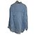 Autre Marque CADA DÍA ME GUSTA. Camisa de mezcla de seda transparente a rayas Azul - vista 3