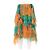 Falda midi con flecos naranja y turquesa Dries Van Noten