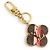Portachiavi Louis Vuitton Into the Flower Marrone Rosa D'oro