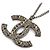 Collana in metallo gunmetal con il logo Coco di Chanel Metallico - vista 4