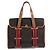 Borsa tote in tela a righe Camoil con logo Hermès Marrone Rosso