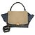 Céline Borsa in pelle Trapeze di Celine Beige Blu navy