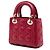 Dior Mini Cannage Lady Dior in agnello rosso Bordò - vista 2