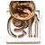 Spilla a spillo Chanel placcata in oro con strass No 19 - vista 2