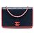 Chanel Blu Portafoglio in Pelle Matelassé Color Pop CC Wallet on Chain