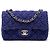 Chanel Blue Mini Rectangular Classic Tweed Single Flap