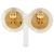 ORECCHINI VINTAGE CHANEL PUCE ROTONDI LOGO CC 1960 1965 PERLA D'oro - vista 3