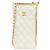 Custodia per telefono in pelle di agnello bianca Chanel Bianco
