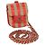 Custodia per AirPods CHANEL in rafia rossa e oro CC Auth 165839SAM Rosso D'oro