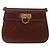 Bolso de Hombro Gancini de Cuero Marrón Dorado Auth 173491 de Salvatore Ferragamo - vista 13