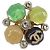 Spilla in metallo CC Gripoix di CHANEL Pietra multicolore Oro CC Auth am10855V D'oro