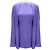 Valentino Garavani Vestido Mini de Seda Cady com Mangas de Capa Roxo Valentino