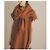Autre Marque CLANE BOAT NECK SHORT KNIT TOPS Wool Nylon Knit Top Brown Camel - view 3
