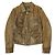 Ralph Lauren Chaqueta de cuero ajustada RRL Castaño